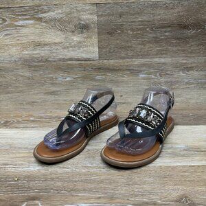 Crown Vintage Adeja Black Jeweled Sandal Women's Size 6